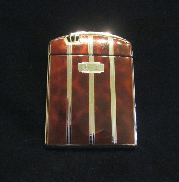 1940s Ronson Twentycase Case Lighter Art Deco Enamel Cigarette Case Boxed Working Condition