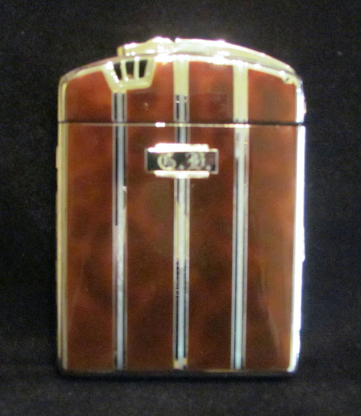 1940s Ronson Twentycase Case Lighter Art Deco Enamel Cigarette Case Boxed Working Condition