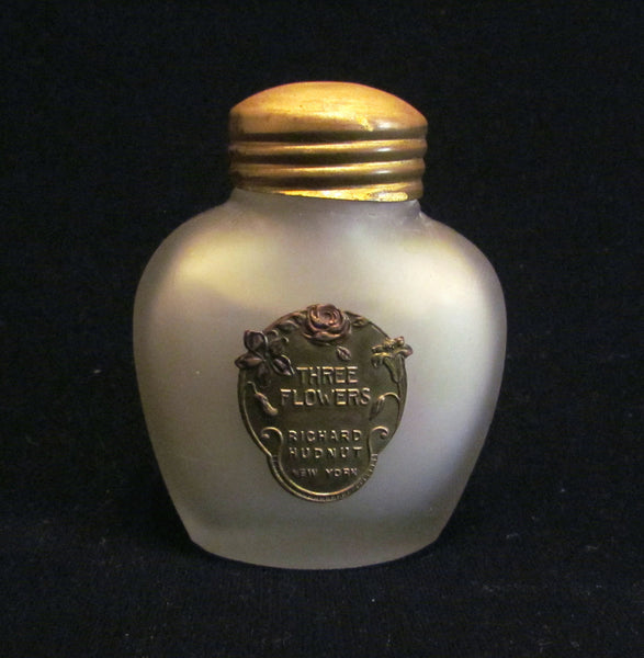 1920s Richard Hudnut Skin Sachet Bottle Vintage Three Flowers Perfume Bottle Full & Unused