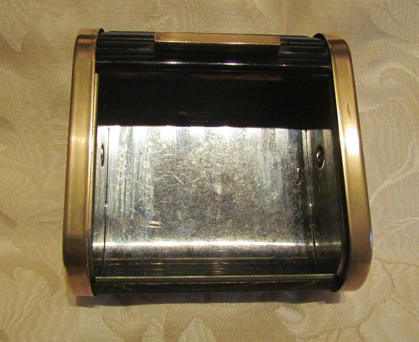 Roll Top Cigarette Box Park Sherman Black Bakelite Case Jewelry Trinket Box