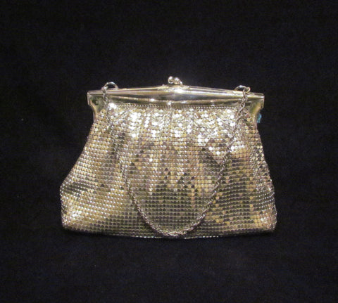 Vintage Silver Mesh Whiting Davis Purse Evening Bag Bridal Formal Handbag