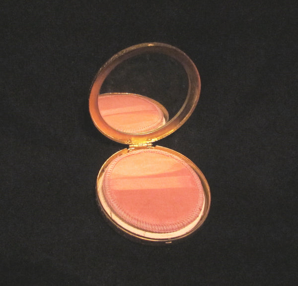 1800's French Cameo Gold Filigree Amber Jeweled Pearl Powder Mirror Compact Rare