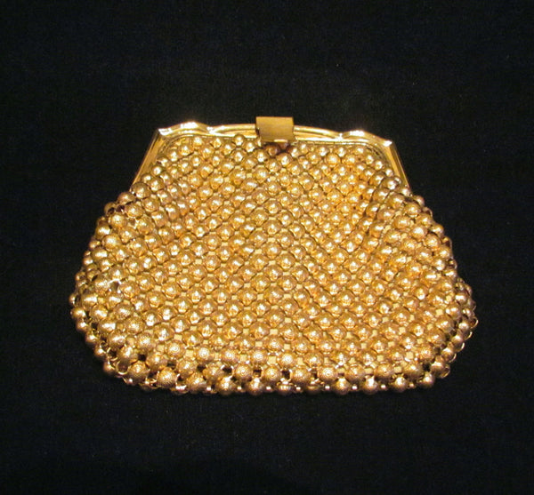 Rare 1930s Whiting & Davis Gold Mesh Clutch Purse