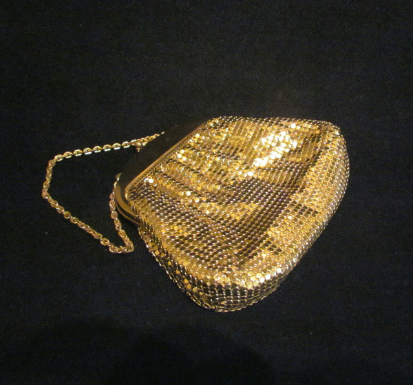 1930's Whiting And Davis Purse Vintage Gold Mesh Wedding Handbag Formal Evening Bag