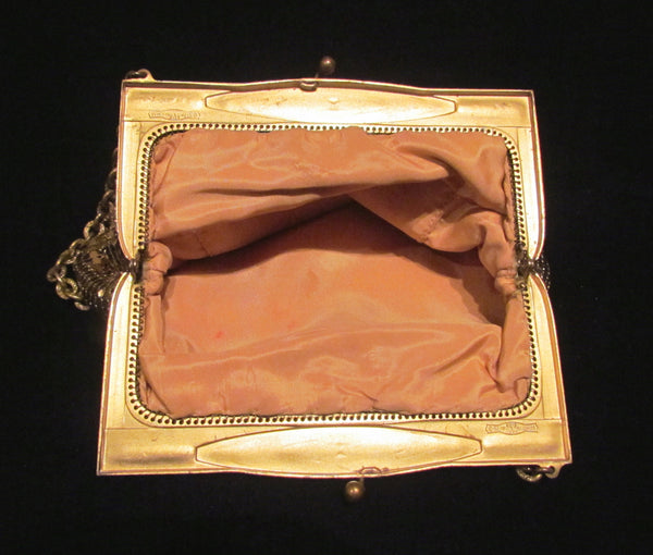 1930s Art Deco Gold Mesh Purse Whiting And Davis Formal Evening Handbag Wedding Bridal Bag