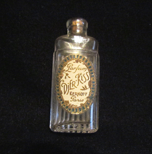 1920's Djer Kiss Perfume Bottle Paris Perfume Kerkoff Paris France Art Deco Small Bottle
