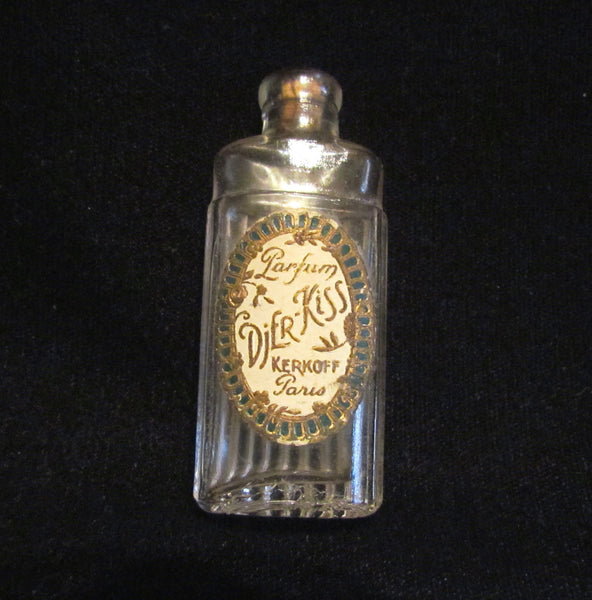 1920's Djer Kiss Perfume Bottle Paris Perfume Kerkoff Paris France Art Deco Small Bottle
