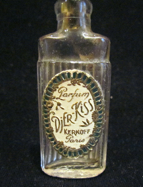 1920's Djer Kiss Perfume Bottle Paris Perfume Kerkoff Paris France Art Deco Small Bottle