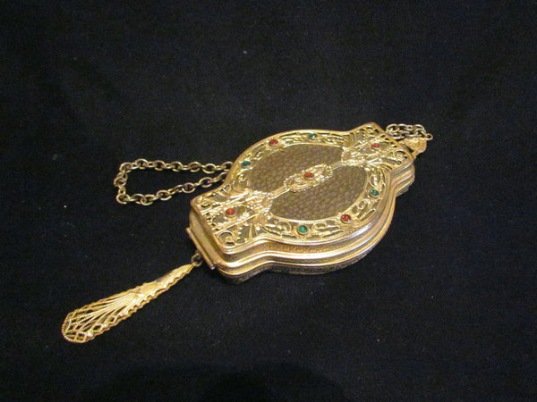 Antique Gold Filigree Rhinestone Purse Rare 1800s Wristlet Purse Stunning Excellent Condition