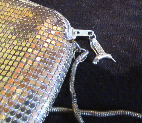 1950s Silver Mesh Purse Whiting Davis Shoulder Bag Clutch Purse
