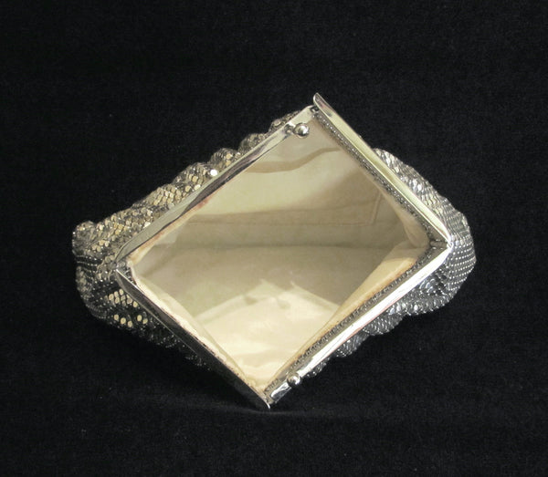 Whiting Davis Silver Mesh Clutch Purse 1940's Formal Evening Bag Bridal Wedding Purse