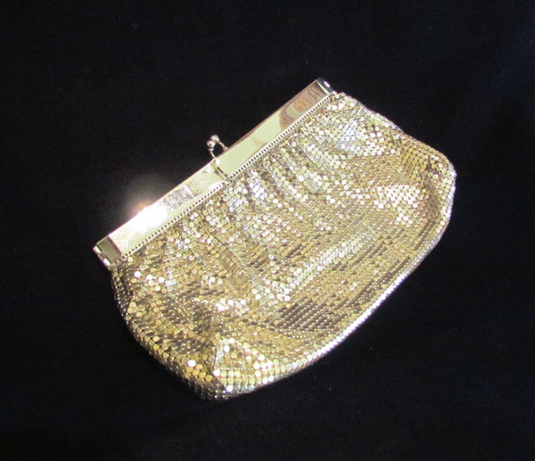 Whiting Davis Silver Mesh Clutch Purse 1940's Formal Evening Bag Bridal Wedding Purse