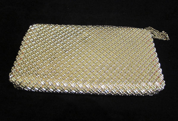 Whiting Davis Silver Mesh Clutch Purse 1930s Shoulder Bag Vintage Envelope Style Formal Purse
