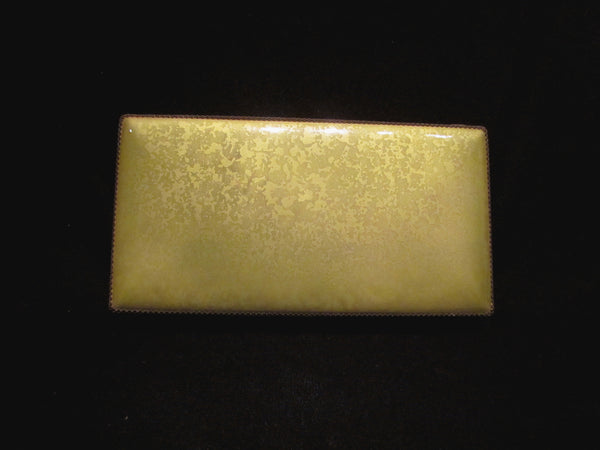 1950s Evans Guilloche Smoking Set Green Enamel Lighter Cigarette Box Ashtray Tabletop Working Lighter Mint Condition