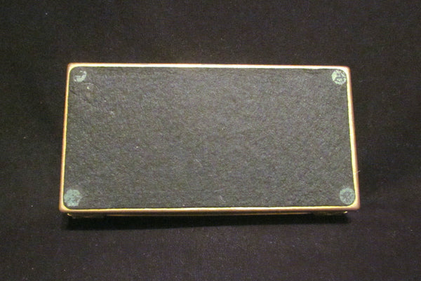 1950s Evans Guilloche Smoking Set Green Enamel Lighter Cigarette Box Ashtray Tabletop Working Lighter Mint Condition