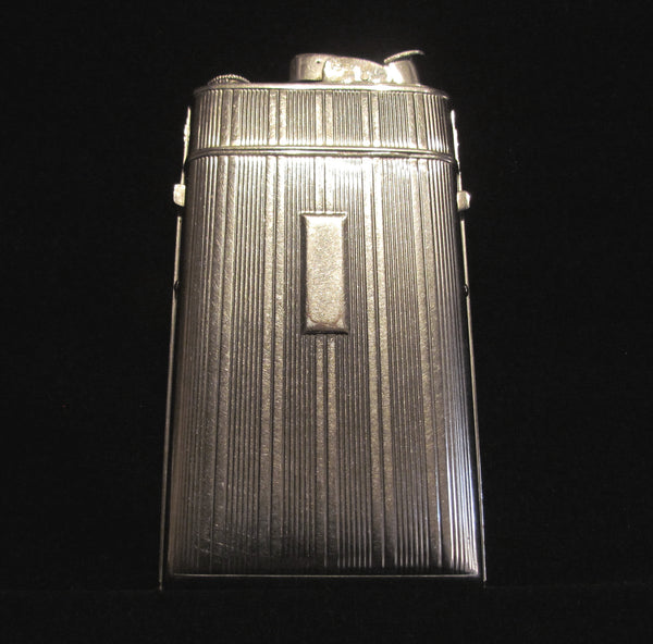 1940s Evans Cigarette Case Lighter Art Deco Silver Excellent Working Condition