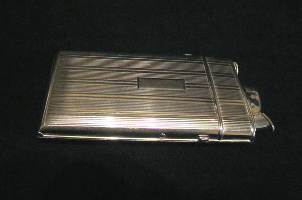 1940s Evans Cigarette Case Lighter Art Deco Silver Excellent Working Condition