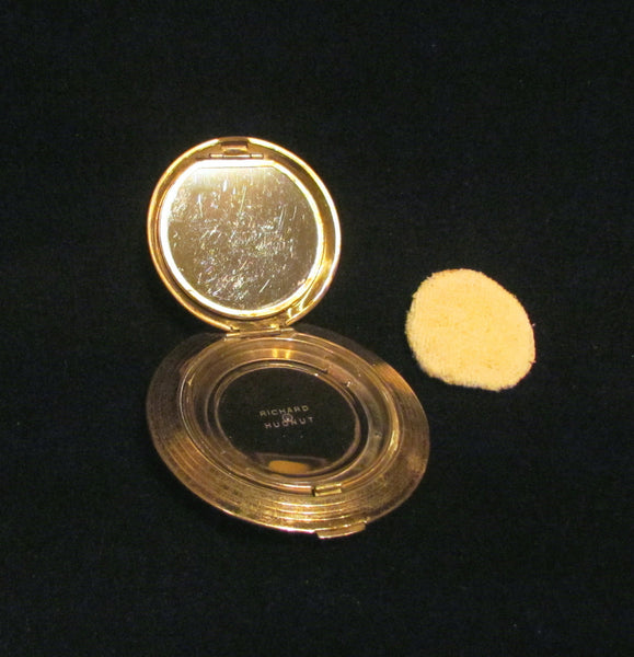 Richard Hudnut Brocade Compact Red Enamel And Gold Makeup Compact
