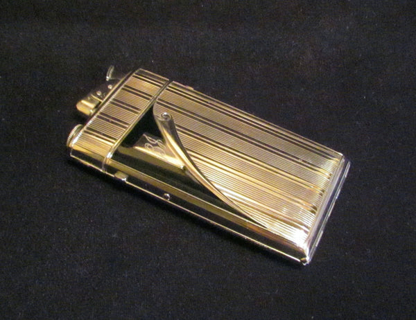 Evans Cigarette Case 1940s Silver Black Enamel Excellent Working Condition Original Box
