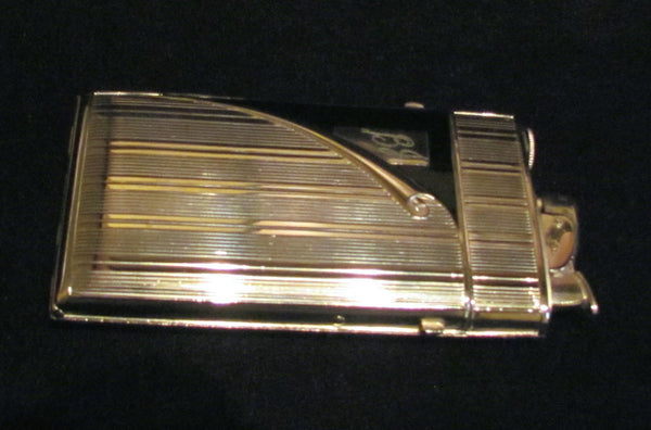 Evans Cigarette Case 1940s Silver Black Enamel Excellent Working Condition Original Box