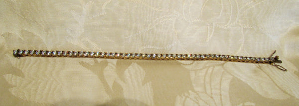 925 Sterling Silver Tennis Bracelet Sparkling Crystal Bracelet Gold Sterling Hallmarked