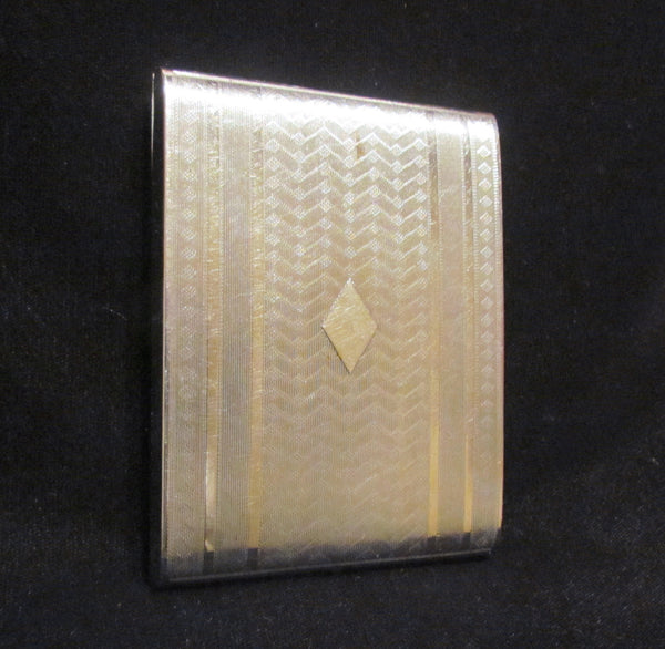 Vintage Evans Silver Cigarette Case Business Credit Card Holder 1930s