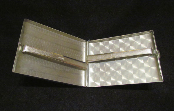 Vintage Evans Silver Cigarette Case Business Credit Card Holder 1930s