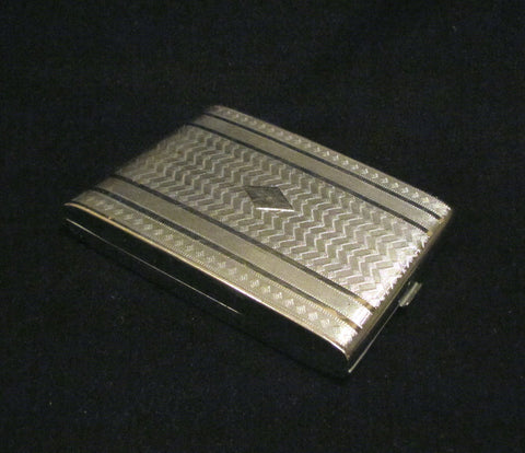 Vintage Evans Silver Cigarette Case Business Credit Card Holder 1930s