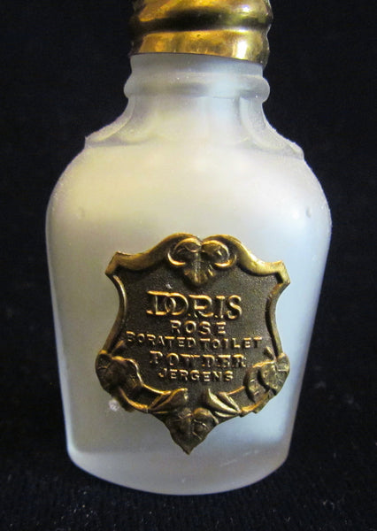Antique Jergens Doris Rose Borated Perfume Toilet Talcum Powder 1910 Mini Bottle UNUSED Extremely Rare