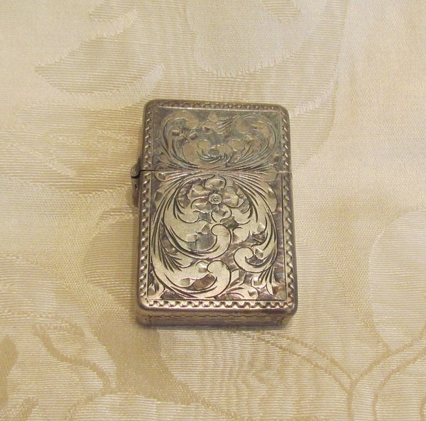Sterling Silver Lighter Flip Top Made In Italy Vintage 800 Silver Windproof Lighter