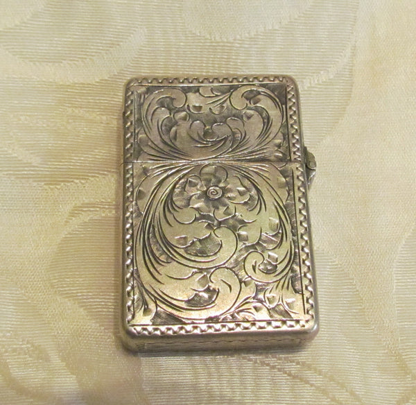 Sterling Silver Lighter Flip Top Made In Italy Vintage 800 Silver Windproof Lighter
