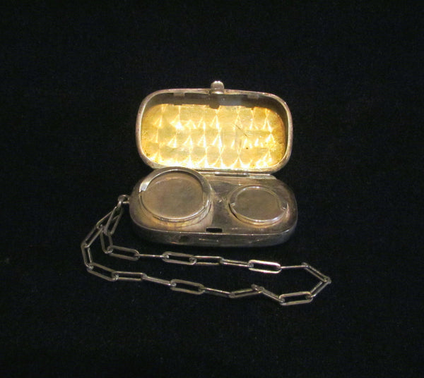 Sterling Silver Coin Holder Compact Antique N & H Wristlet Purse 1900s