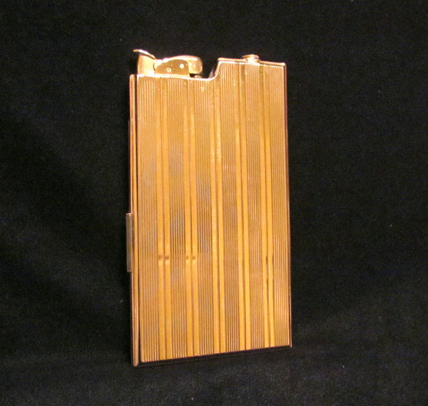 1940s Evans Case Lighter Vintage Rose Gold Banner Case Light Art Deco Working In The Original Box