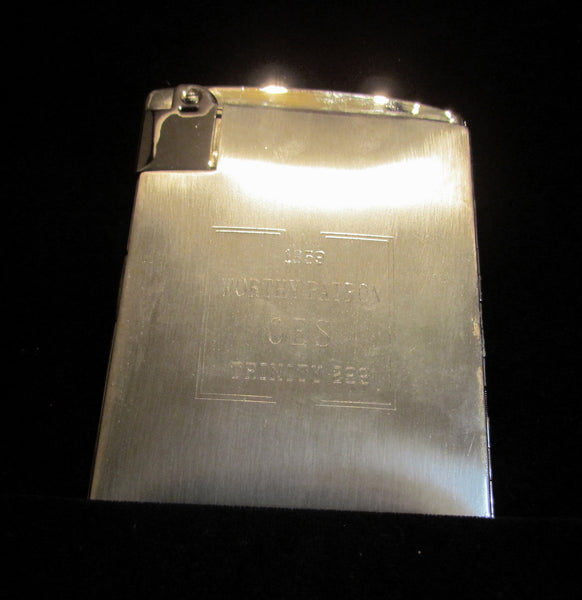 Ronson Escort Cigarette Case Lighter 1950's Silver Ladies Case Lighter In Original Box