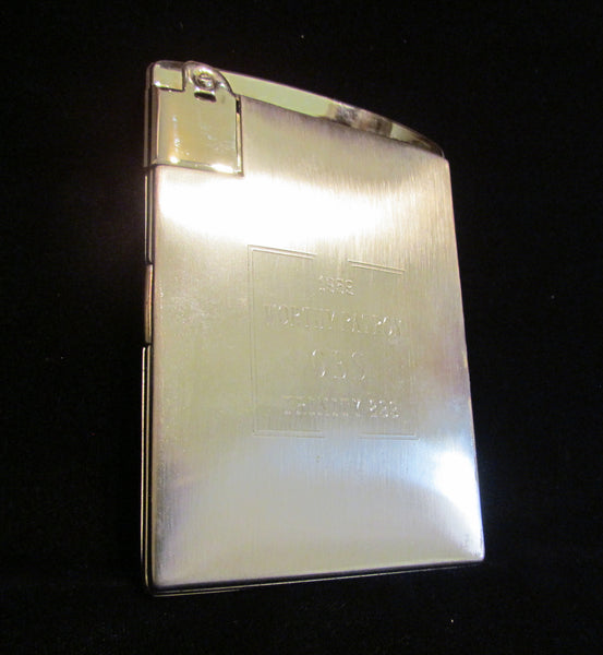 Ronson Escort Cigarette Case Lighter 1950's Silver Ladies Case Lighter In Original Box