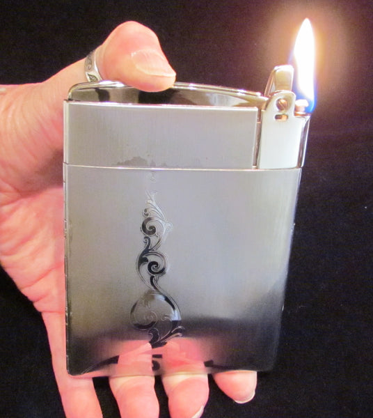 Ronson Escort Cigarette Case Lighter 1950's Silver Ladies Case Lighter In Original Box