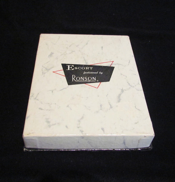 Ronson Escort Cigarette Case Lighter 1950's Silver Ladies Case Lighter In Original Box