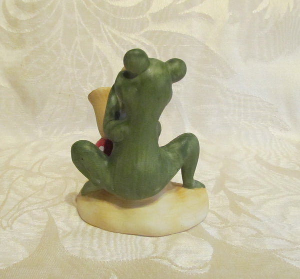 Vintage Lefton China Frog Hand Painted Frog Playing Saxophone