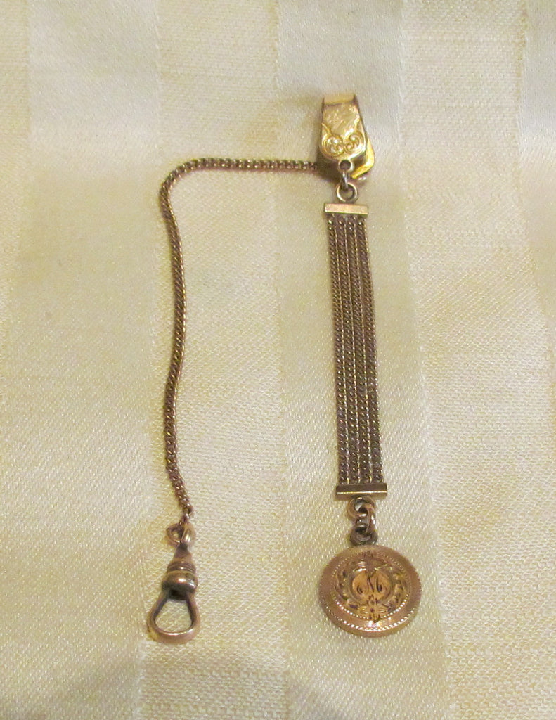 12kt GF Watch Chain And Fob Circa 1900 Gold Hayward Watch Chain