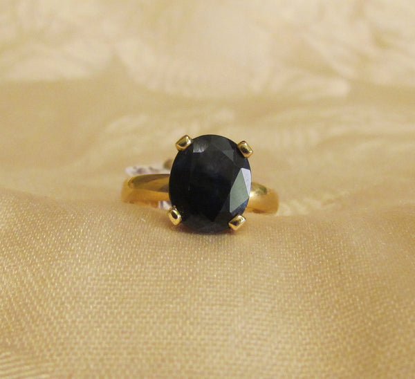 14Kt Gold Sapphire Ring 4.75ct Natural Blue Sapphire Bruce Magnotti Cocktail Ring Fine Jewelry Size 7 1/4