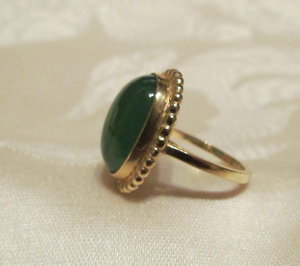 14Kt Gold Ring 6.55ct Chrysoprase Ring High Fashion Bruce Magnotti Cocktail Ring Fine Jewelry Size 6 1/2