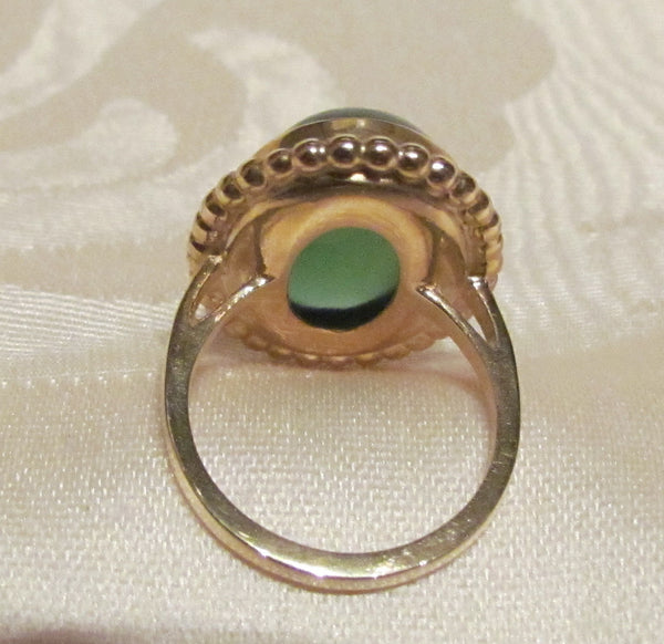 14Kt Gold Ring 6.55ct Chrysoprase Ring High Fashion Bruce Magnotti Cocktail Ring Fine Jewelry Size 6 1/2