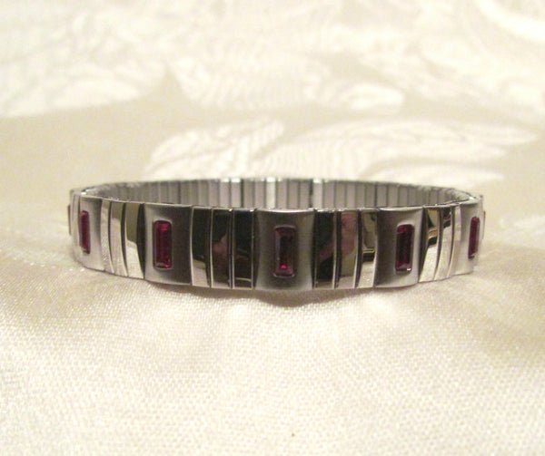 Garnet Swarovski Crystal Bracelet Stainless Steel Expansion Bracelet Unused