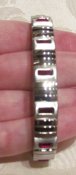 Garnet Swarovski Crystal Bracelet Stainless Steel Expansion Bracelet Unused