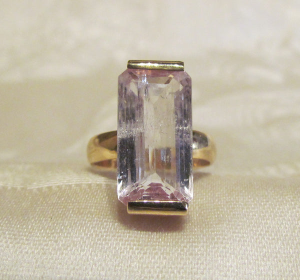 9.75ct Pink Kunzite 14Kt Gold Ring High Fashion Bruce Magnotti Cocktail Ring Fine Jewelry Size 7
