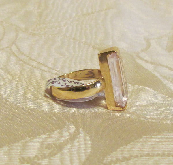 9.75ct Pink Kunzite 14Kt Gold Ring High Fashion Bruce Magnotti Cocktail Ring Fine Jewelry Size 7