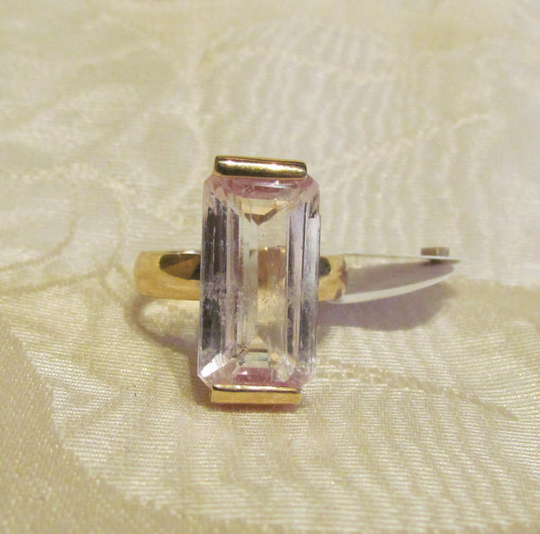 9.75ct Pink Kunzite 14Kt Gold Ring High Fashion Bruce Magnotti Cocktail Ring Fine Jewelry Size 7