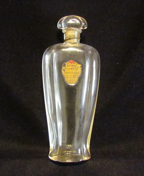 1910's Perfume Bottle Richard Hudnut Three Flowers Antique Glass Bottle