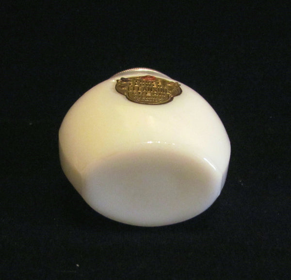 Three Flowers Cleansing Cream Jar Milk Glass Bottle Gold Foil Label Litho Lid 1920's Richard Hudnut