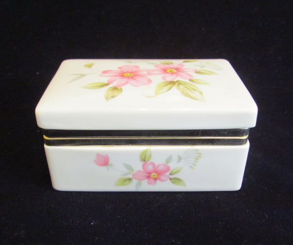 Vintage Box Jewelry Box Trinket Box Ceramic Box Floral Box Porcelain Box